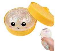 Glitter Dumpling, Glitter Dumpling Squishy Mystery Box, Fidget Stress Relief Toy, Soft Squeeze for Adults & Teens (White)
