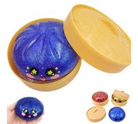 Glitter Dumpling Squishy, Colorful Dumpling Squishy with Box, Stress Relief Fidget Sensory Toy for Everyone (Blue-B)
