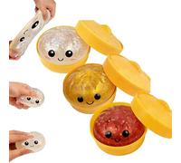 Glitter Dumpling Squishy | Fun Squishiest Dumplings Con Steamer Box, Stress E Ansia Sollievo Giocattoli Per Bambini E Adulti, Gioco Sensoriale Per Il Rilassamento (Rosso + Arancione + Bianco)