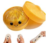 Glitter Dumpling Squishy | Fun Squishiest Dumplings Con Steamer Box, Stress E Ansia Sollievo Giocattoli Per Bambini E Adulti, Gioco Sensoriale Per Il Rilassamento (Arancione)