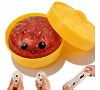 Glitter Dumpling Squishy | Fun Squishiest Dumplings Con Steamer Box, Stress E Ansia Sollievo Giocattoli Per Bambini E Adulti, Gioco Sensoriale Per Il Rilassamento (Rosso)