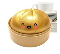 Glitter Dumpling Stress Ball - Pinch Toy for Relaxation | Squishy Bun Shape Sensory Fidget Toy for Studying Working Travel Home Office Classroom Car Ride Meditation Kids Teens Adults Stress Reliefs