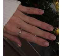 Glitter Francese Suggerimenti Stampa Su Unghie Quadrato Corto Falso Coperture Complete Artificiali Per Le Feste E La Quotidiano Indossare Unghie Artificiali