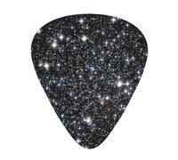 Glitter Galaxy stampato, non glitter vero,12 pezzi di plettri per chitarra, 3 plettri di diverso spessore per chitarra acustica, basso, ukulele
