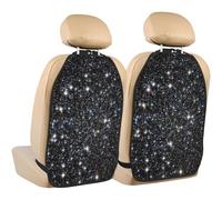 Glitter Galaxy stampato, non glitter vero,2 pezzi Tappetini per sedili auto Protezione per sedili posteriori Organizer per sedili posteriori durevoli