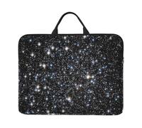 Glitter Galaxy stampato, non glitter vero, Custodia per laptop da 14 pollici, borsa per notebook, custodia per laptop, valigetta con maniglia