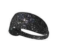 Glitter Galaxy stampato, non glitter vero,Fascia elastica per capelli multiuso unisex, fascia antisudore sportiva