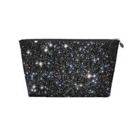 Glitter Galaxy stampato, non veri glitter, Borsa da toilette Borsa per trucco Borsa per cosmetici Borsa da toilette da viaggio portatile