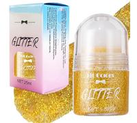 Glitter Gel Corpo Roll-On [08 Dorato] - Roll-on Body Glitter Gel Sparkling per Viso, Corpo e Capelli, Lunga Durata e Asciugatura Rapida per Feste, Carnevale Festival & Concerti