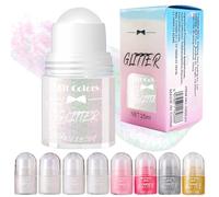 Glitter Gel Corpo Roll-On, Brillantini Olografici per Viso, Capelli e Corpo, Make Up Luminoso per Festival, Rave, Party e Natale (Bianco olografico n. 02)