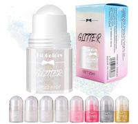 Glitter Gel Corpo Roll-On, Brillantini Olografici per Viso, Capelli e Corpo, Make Up Luminoso per Festival, Rave, Party e Natale (Bianco olografico n. 04)