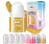 Glitter Gel Corpo Roll-On, Brillantini Olografici per Viso, Capelli e Corpo, Make Up Luminoso per Festival, Rave, Party e Natale (Oro olografico n. 08)