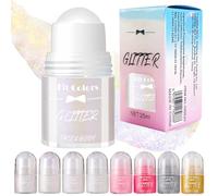 Glitter Gel Corpo Roll-On, Brillantini Olografici per Viso, Capelli e Corpo, Make Up Luminoso per Festival, Rave, Party e Natale (Bianco olografico n. 03)