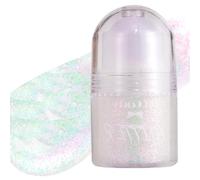Glitter Gel Corpo Roll-On, Roll-on Body Glitter Gel Sparkling, Brillantini Olografici per Viso, Make Up Luminoso per Festival, Mermaid Sequins Shimmer for Rave Party(#2 bianco)