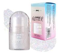 Glitter Gel Corpo Roll-On, Roll-on Body Glitter Gel Sparkling, Brillantini Olografici per Viso, per Unghie, Occhi, Labbra, Capelli, Corpo, Festival, Rave Party (#03 Bianco)