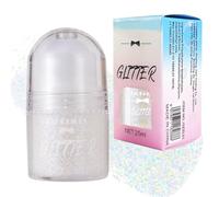 Glitter Gel Corpo Roll-On, Roll-on Body Glitter Gel Sparkling, Brillantini Olografici per Viso, per Unghie, Occhi, Labbra, Capelli, Corpo, Festival, Rave Party (#04 Bianco)