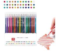 Glitter Gel Pen Set, Sparkling Ease Sparkly Colored & Neon Pens, Kids Adult Office Back to School Supplies for Adult Coloring Books, Journaling Crafting Doodling Drawing (36colors)