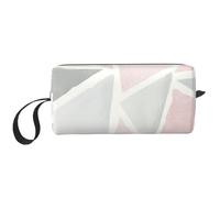 Glitter geometrico rosa grigio, Borsa per il trucco Borsa per cosmetici Borsa da toilette da viaggio portatile Borsa per trucco Organizer