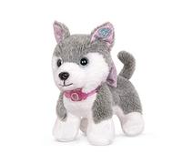 Glitter Girls - Alaska - Cane giocattolo di peluche - Siberian Husky grigio - Accessorio per bambole da 14 pollici - Orecchie glitterate e collare rosa - Bambini 3 anni +