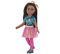 Glitter Girls - Odessa - Bambola di moda posabile da 14 pollici - Capelli neri e occhi verdi - Top lucido e gonna con pompon - 3 anni +