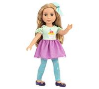 Glitter Girls - Sashka - Bambola di moda posabile da 14 pollici - Capelli biondi e occhi verdi - Abito da cupcake con fiocco per capelli - Scarpe glitterate e leggings a scaglie - 3 anni +