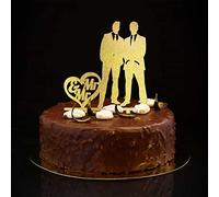 Glitter Gold Mr & Mr Silhouette Cake Topper Silhouette His And His Funny Wedding Cake Topper LGBT Wedding Party Favors Personalizzati Coppia Nomi Est Date Uomini Regali