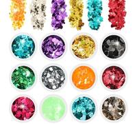 Glitter Grosso, 12 Colori Kit polvere Glitterata Glitter Grosse Olografiche, Glitter Chunky Sparkle Glitter per Resina Epossidica, Capelli, Viso, Unghie, Trucco del Festival#06