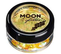 Glitter Iridescente spesso della Moon Glitter - 100% Cosmetico per viso, corpo, unghie, capelli e labbra - 3gr - Giallo