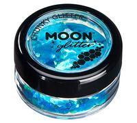 Glitter Iridescente spesso della Moon Glitter - 100% Cosmetico per viso, corpo, unghie, capelli e labbra - 3gr - Blu