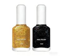Glitter Light Gold Nero Gel Nail Polish Brillantini Smalto Per Unghie Gel Con Brillantini Smalto Per Unghie Glitter Ad Asciugatura Rapida Shine Bright Sma-lto Olografico Senza Lampada Uv 12ml