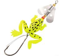 Glitter-Lure Frog Bait Weedless Single Hook-Soft Esca da pesca per spigolo-merlo (1# Colore)