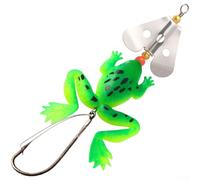 Glitter-Lure Frog Bait Weedless Single Hook-Soft Esca da pesca per spigolo-merlo (4# colore)