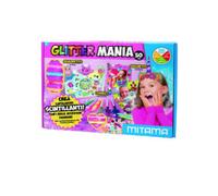 Glitter mania mitama 50 pezzi, contenuto : 6 pennarelli glitter, 10 tubetti glitter, 4 colle glitter, 2 colle liquide, 1 quadretto, 1 cornice, 1 cerchietto unicorno, 20 bustine con accessori glitter, 