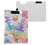 Glitter Margherite su arcobaleni Appunti Piegato Doppia Clip Portapenne Clip Board con copertina rigida Appunti Appunti Cartella Appunti Ufficio Documenti
