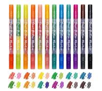 Glitter Markers - Double Ended Pens, Sparkling Coloring Supplies For Arts