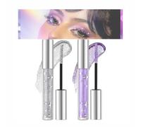 Glitter Mascara, Waterproof Gold Mascara for Eyelashes, Glitter Mascara for Eyelashes, Glitter Mascara for Women (Silver+Purple)