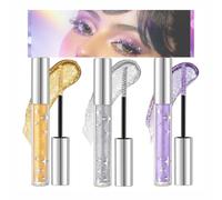Glitter Mascara, Waterproof Gold Mascara for Eyelashes, Glitter Mascara for Eyelashes, Glitter Mascara for Women (Gold+Purple+Silver)