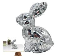 Glitter Mirror Ball - Disco Party Rabbit Reflective Festive Ornament, Bunny Animal Decoration | Club Dj Lighting, Wedding Party Display, Easter Celebration Setup, Event Centerpiece Installation