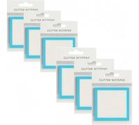 Glitter Notepad Sticky Notes, Transparent Glitter Notepads Stationery, Cute Adhesive Note Memo Pads, Small to Do List,See Through Notes, Office Supplies, 3’’ x 3’’Small Notes (6-Blue)