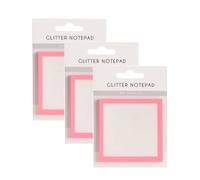 Glitter Notepad Sticky Notes, Transparent Sparkle Sticky Notepad, Sparkle Stickys Notes Paper, Transparent Glitter Notepads Stationery(3Pcs powder)