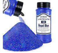 Glitter Olografici Ultrafini, Glitter Di Bellezza, BLU REALE140g, Adatti Per Capelli, Viso, Corpo, Unghie e Trucco Natalizio. Adatti Anche Per Resina Epossidica, Vetro e Lavori Artigianali.