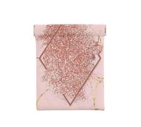 Glitter oro rosa con rombo rosso brunastro, Spremere il portafoglio superiore da donna Borsa portaoggetti Piccola portamonete Portamonete