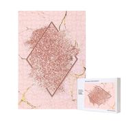 Glitter oro rosa con un rombo rosso brunastro,Puzzle in legno da 300 pezzi per adulti e adolescenti