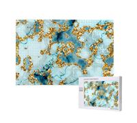 Glitter Oro Verde Acqua Marmo Textured,Puzzle in legno da 1000 pezzi per famiglie, puzzle per adulti e adolescenti