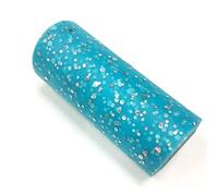 Glitter Paillettes Tulle Rotolo Decorazione di Cerimonia Nuziale Organza Fai da Te Tulle Tutu Dress Birthday Party Supplies 22,8m x 15cm (Lago Azzurro Chiaro)