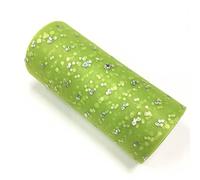 Glitter Paillettes Tulle Rotolo Decorazione di Cerimonia Nuziale Organza Fai da Te Tulle Tutu Dress Birthday Party Supplies 22,8m x 15cm (Verde Chiaro)