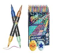 Glitter Paint Pen, Authentic Tip Water, 5.83 Inches Painting Marker with Shimmer Feature, Crafting Supply Accessory, Art Tool with Bright Design, Coloring Kit for Home and School Scrapbooking