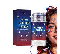 Glitter patriottici per il viso, viso e capelli, trucco per il viso del 4 luglio, per donne, uomini, bambini, ragazze, feste, giorno commemorativo, giorno 'indipendenza, sfilata, festival