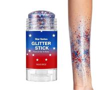 Glitter per il viso del 4 luglio, decorazione con paillettes per viso e capelli, per donne e ragazze, per feste in costume, festa della presidenza, concerti, partite di calcio, sfilate
