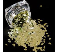 Glitter per nail art 4 pezzi di fiocchi di glitter for nail art con effetto sirena rotondo in oro e argento(3g-lx-2)